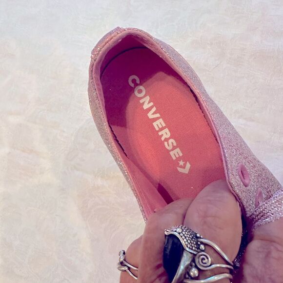 Converse Pink Glitter Athletic Shoes All Star Chuck’s Men’s 7 Women’s 9 - Picture 11 of 14